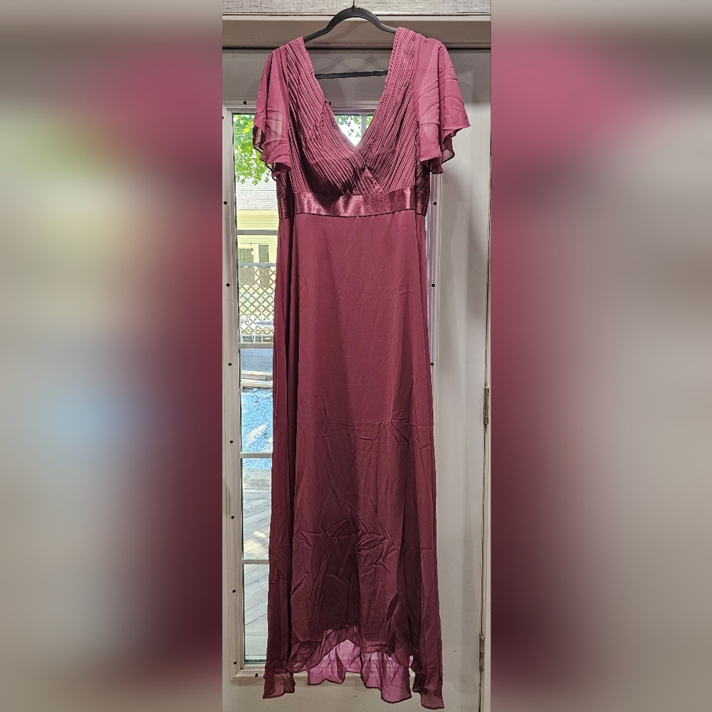 Ever Pretty "Monica" V-Neck Maxi Dress In Damson